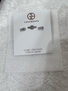 Giani Bernini Silver Cubic Zirconia XO Stud Earrings
